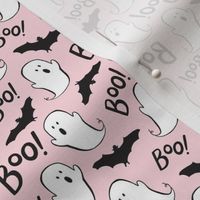 Cute Ghosts and Bats on Pink - Small