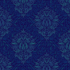 Lotus & Leaf Night Blue (Medium)