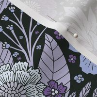 Purple, White & Lavender Floral Pattern - Flowers