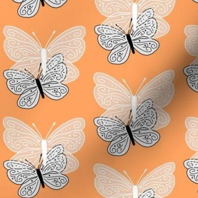 Gossamer Butterfly Wings - orange sherbet, medium