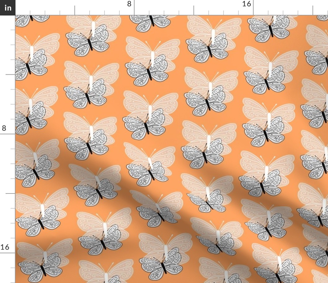 Gossamer Butterfly Wings - orange sherbet, medium