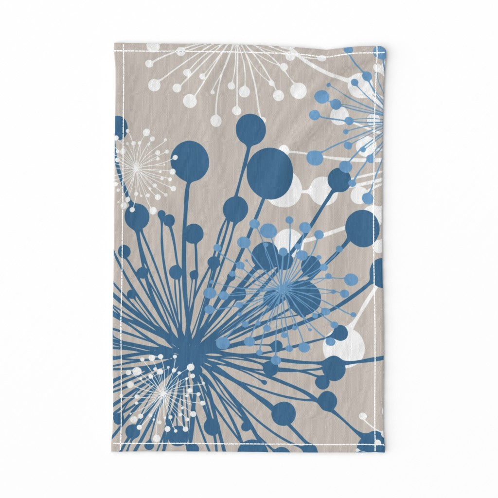 Dandelion greige blue white