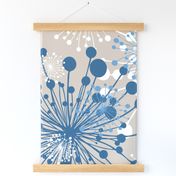 Dandelion greige blue white