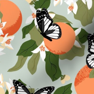 Orange Blossom Butterflies Mint
