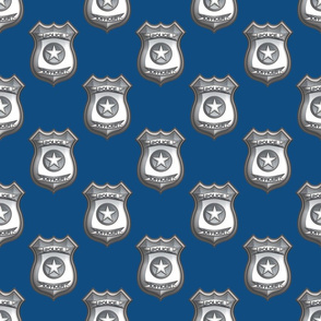 police badge on blue