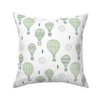 Sweet dreams hot air balloon sky scandinavian geometric style design gender neutral mint green LARGE