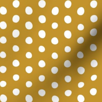 mustard - crooked dots coordinate - sf petal solids
