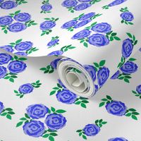 Blue vintage style roses