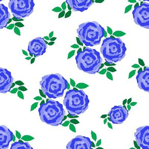 Blue roses vintage style roses (large)