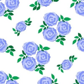 Light blue vintage style roses (large)