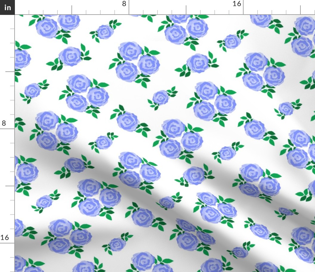 Light blue vintage style roses (large)