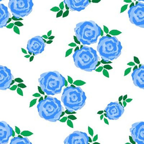 Turquoise vintage style roses (large)