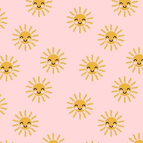 (small scale) Sunshine - cute suns - light pink - C20BS