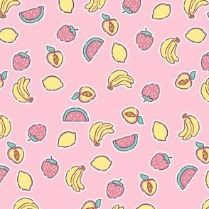 Pastel Fruit on Pink