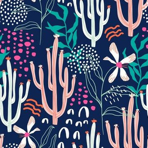 Tripical cactus pattern