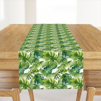 Lush Green Monstera And Palm Leaf Pattern Smaller