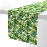 Lush Green Monstera And Palm Leaf Pattern Smaller