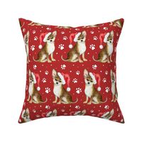 Christmas Chihuahua Dogs on lipstick red - large scale