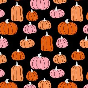 minimal pumpkin fabric - black and pink