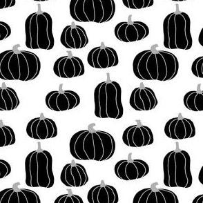 minimal pumpkin fabric -  black and white