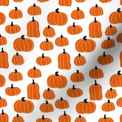 minimal pumpkin fabric - white