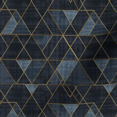 Mod Triangles Gold Indigo M