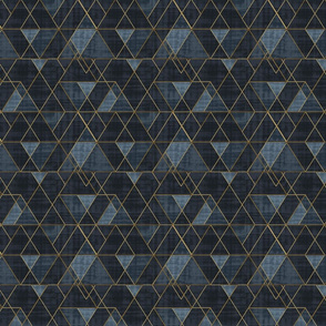 Mod Triangles Gold Indigo M