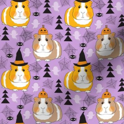 medium halloween guinea pigs on purple