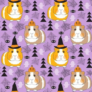 medium halloween guinea pigs on purple