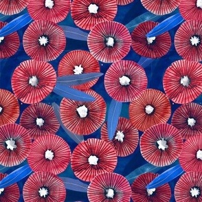 red white and blue abstract mini floral
