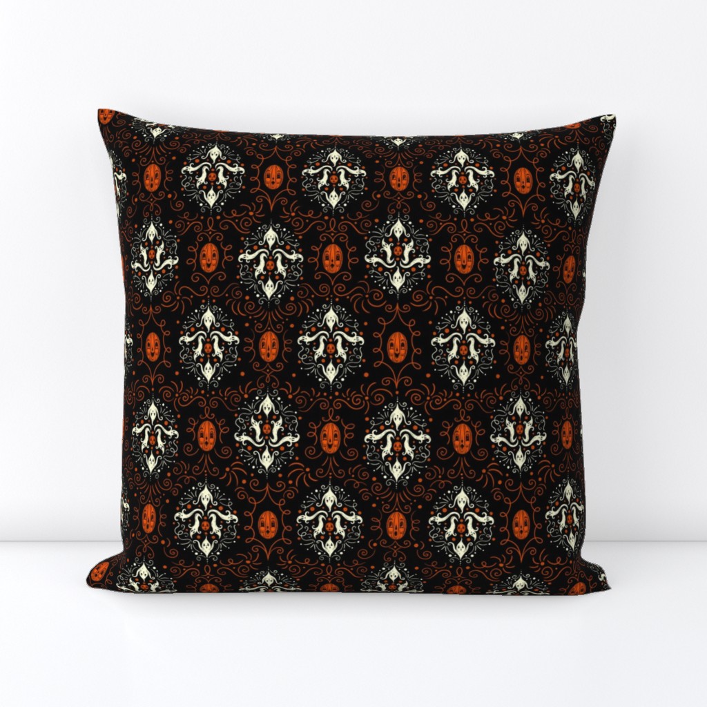 Small Halloween Haunters Damask 