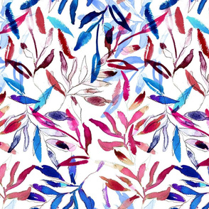 red white and blue leaf pattern