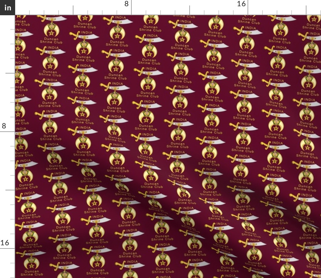 Custom 3 Large 2" Shriners Red Logo. You must contact designer BEFORE you place your order. Fabric print just like the preview shows.