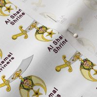 Custom 2 Large 2" Shriners White Logo. You must contact designer BEFORE you place your order. Fabric print just like the preview shows.