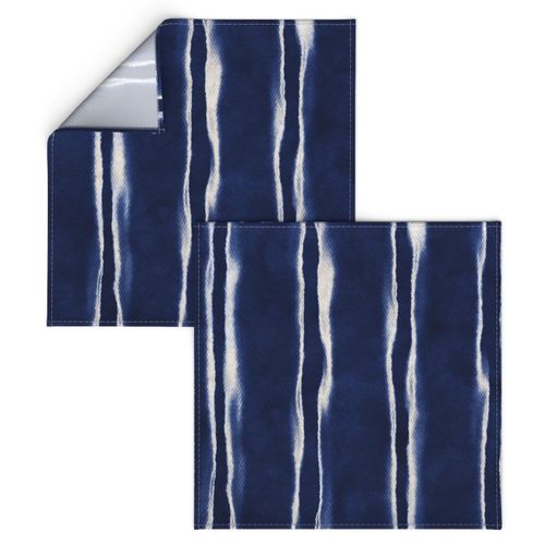 Indigo Batik Tie Dyed Stripe - Blue White - Design 10280239