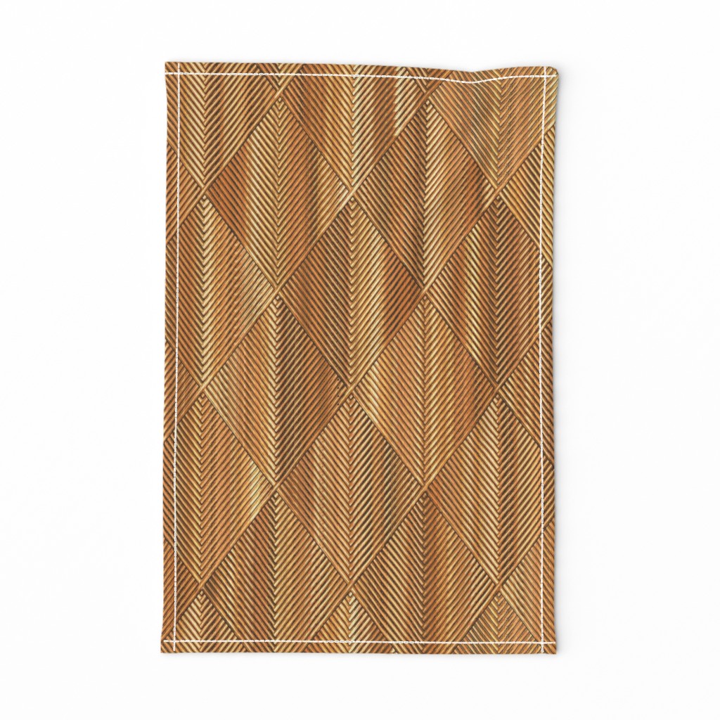 Copper Bamboo  Diamond  Geometric Pattern