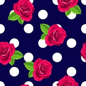 Scattered Rose Pink/Blue Polka Dot