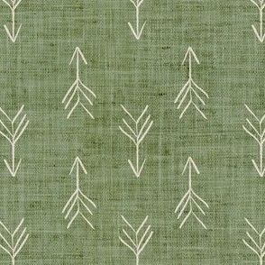 Light Olive Sketch Linen Effect Boho Arrows