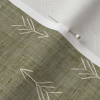 Olive Sketch Linen Effect Boho Arrows