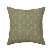 Olive Sketch Linen Effect Boho Arrows