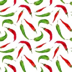  Red and green peppers