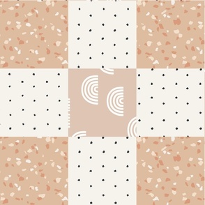 Rotated // Cheater Quilts Light pink and Peach Terrazzo Rainbows