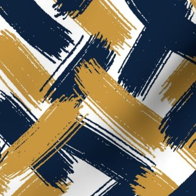 Gold and Navy Team Color Brush Strokes