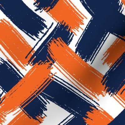 Navy and Orange Team Color Brush Strokes