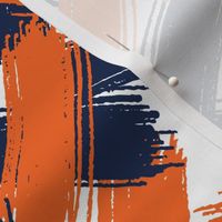 Navy and Orange Team Color Brush Strokes