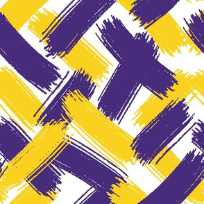Purple and Yellow Team Color Brush Strokes
