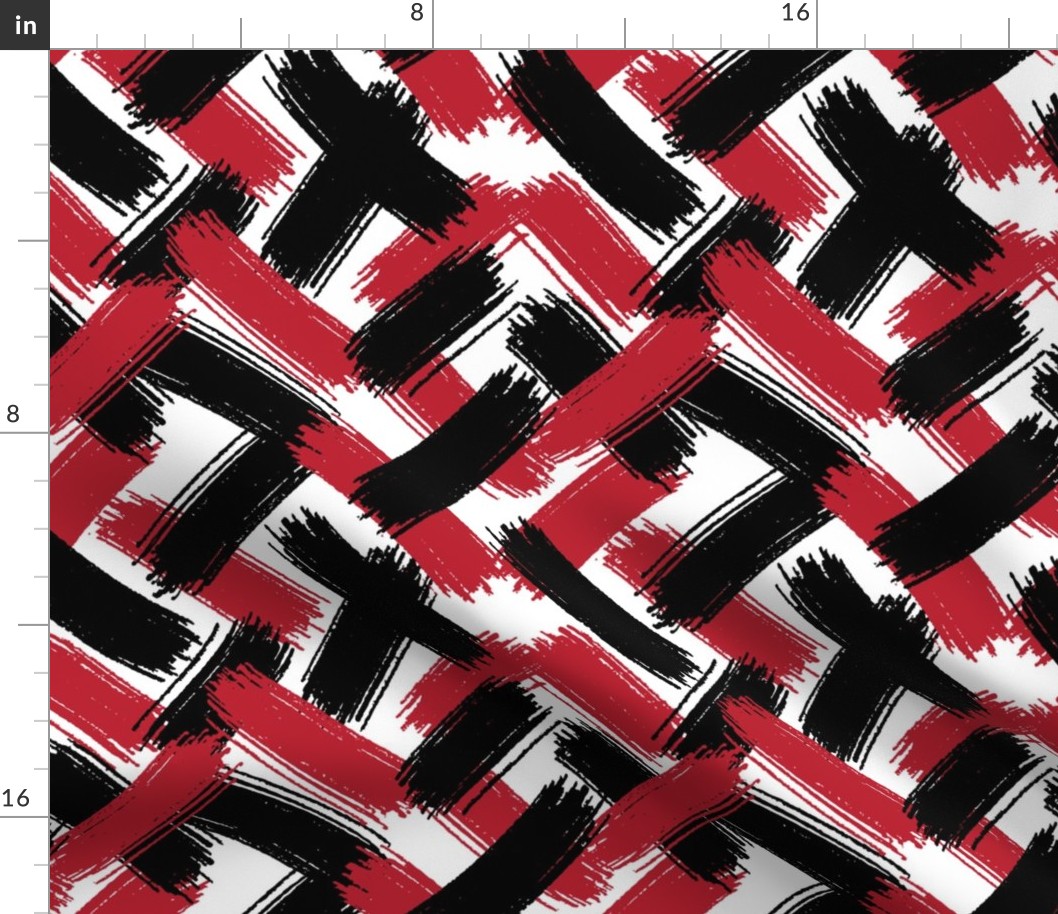 Red and Black Team Color Brush Strokes
