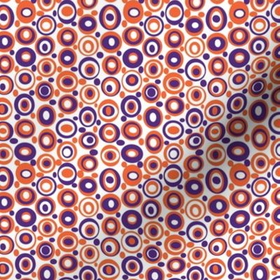 Orange and Purple Team Color Retro Circles