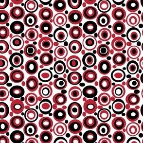 Red and Black Team Color Retro Circles