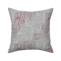 Crimson and Grey Elephants 6